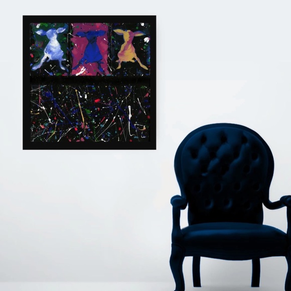 OOAK Abstract Chi Dog Painting by Kathy Morton Stanion - Chihuahua Party - Picture 8 of 8